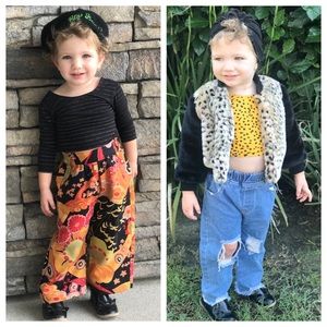 Ultra Violet Kids Bundle palazzo Pants & Crop Tops
